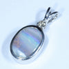 Australian Boulder Opal and Diamond Silver Pendant with Silver Chain (11mm x 7.5mm)  Code - Y378