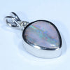 Australian Boulder Opal and Diamond Silver Pendant with Silver Chain (11mm x 9mm)  Code - Y374