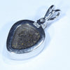 Australian Boulder Opal and Diamond Silver Pendant with Silver Chain (11mm x 9mm)  Code - Y374
