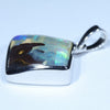 Australian Boulder Opal Silver Pendant with Silver Chain (18mm x 19mm) Code - Y394