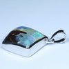 Australian Boulder Opal Silver Pendant with Silver Chain (18mm x 19mm) Code - Y394