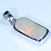 Coober Pedy Solid Opal and Diamond Silver Pendant with Silver Chain (15.5mm x 8mm) Code - Y367
