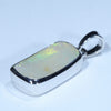 Coober Pedy Solid Opal and Diamond Silver Pendant with Silver Chain (15.5mm x 8mm) Code - Y367