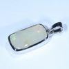 Coober Pedy Solid Opal and Diamond Silver Pendant with Silver Chain (15.5mm x 8mm) Code - Y367