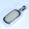 Coober Pedy Solid Opal and Diamond Silver Pendant with Silver Chain (15.5mm x 8mm) Code - Y367