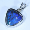 Lightning Ridge Black Opal and Diamond Silver Pendant with Silver Chain (11mm x 11mm) Code - Y370