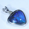 Lightning Ridge Black Opal and Diamond Silver Pendant with Silver Chain (11mm x 11mm) Code - Y370