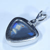 Lightning Ridge Black Opal and Diamond Silver Pendant with Silver Chain (11mm x 11mm) Code - Y370