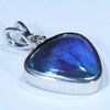 Lightning Ridge Black Opal and Diamond Silver Pendant with Silver Chain (11mm x 11mm) Code - Y370