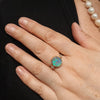 Natural Solid Australian Boulder Opal and Diamond Gold Ring - Size 7.75  US Code - T80