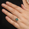 Natural Solid Australian Boulder Opal and Diamond Gold Ring - Size 7.25  US Code - T82