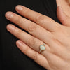 Coober Pedy Solid Opal and Diamond Gold Ring - Size 6.75 US Code - T85