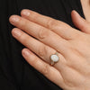 Coober Pedy White Opal and Diamond Gold Ring - Size 8 US Code - T86