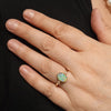 Australian Crystal Opal and Diamond Gold Ring - Size 7 US Code - T79