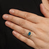 Natural Solid Australian Boulder Opal and Diamond Gold Ring - Size 7.75  US Code - T92