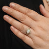 Coober Pedy White Opal and Diamond Gold Ring - Size 7.25 US Code - T90