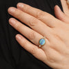 Natural Solid Australian Boulder Opal and Diamond Gold Ring - Size 7.5  US Code - T96