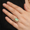 Australian Solid Crystal Opal and Diamond Gold Ring - Size 7 US Code T62