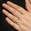 Coober Pedy White Opal and Diamond Gold Ring - Size 7 US Code - T84