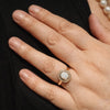 Coober Pedy White Opal and Diamond Gold Ring - Size 7 US Code - T89