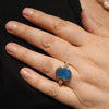 Lightning Ridge Black Opal and Diamond Gold Ring Size 7.75 Code - T88