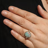 Lightning Ridge Solid Dark Opal and Diamond Gold Ring - Size 7.75 US Code - T96