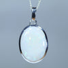 Natural Australian White Opal Silver Pendant