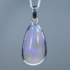 Natural Australian Lightning Ridge Crystal Opal Silver Pendant 