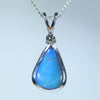 Natural Australian Boulder Opal Silver and Diamond Pendant
