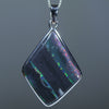 Natural Australian Black Opal Silver Pendant