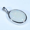 Coober Pedy White Opal Silver Pendant with Silver Chain (18mm x 14mm) Code - Y387