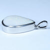 Coober Pedy White Opal Silver Pendant with Silver Chain (19mm x 16mm) Code - Y404
