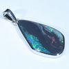Lightning Ridge Black Opal Silver Pendant with Silver Chain (24mm x 14mm) Code - Y415
