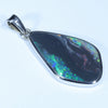 Lightning Ridge Black Opal Silver Pendant with Silver Chain (24mm x 14mm) Code - Y415