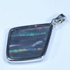 Lightning Ridge Black Opal Silver Pendant with Silver Chain (28mm x 21mm) Code - Y414