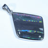 Lightning Ridge Black Opal Silver Pendant with Silver Chain (28mm x 21mm) Code - Y414