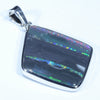 Lightning Ridge Black Opal Silver Pendant with Silver Chain (28mm x 21mm) Code - Y414