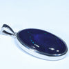 Lightning Ridge Large Black Opal Silver Pendant with Silver Chain (30mm x 18mm) Code - Y413
