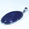 Lightning Ridge Large Black Opal Silver Pendant with Silver Chain (30mm x 18mm) Code - Y413