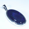 Lightning Ridge Large Black Opal Silver Pendant with Silver Chain (30mm x 18mm) Code - Y413