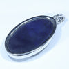 Lightning Ridge Large Black Opal Silver Pendant with Silver Chain (30mm x 18mm) Code - Y413