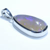 Lightning Ridge Crystal Opal and Diamond Silver Pendant with Silver Chain (19 mm x 11mm) Code - Y398