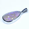 Lightning Ridge Crystal Opal and Diamond Silver Pendant with Silver Chain (19 mm x 11mm) Code - Y398