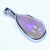 Lightning Ridge Crystal Opal and Diamond Silver Pendant with Silver Chain (19 mm x 11mm) Code - Y398