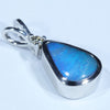 Australian Boulder Opal and Diamond Silver Pendant with Silver Chain (10mm x 7mm)  Code - Y366