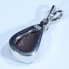 Australian Boulder Opal and Diamond Silver Pendant with Silver Chain (10mm x 7mm)  Code - Y366