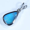Sterling Silver - Solid Queensland Boulder Opal - Natural Diamond