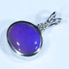 Sterling Silver - Solid Lightning Ridge Dark Opal - Natural Diamond