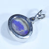 Lightning Ridge Solid Opal and Diamond Silver Pendant with Silver Chain (10.5 mm x 8mm) Code - Y391