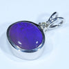 Lightning Ridge Solid Opal and Diamond Silver Pendant with Silver Chain (10.5 mm x 8mm) Code - Y391